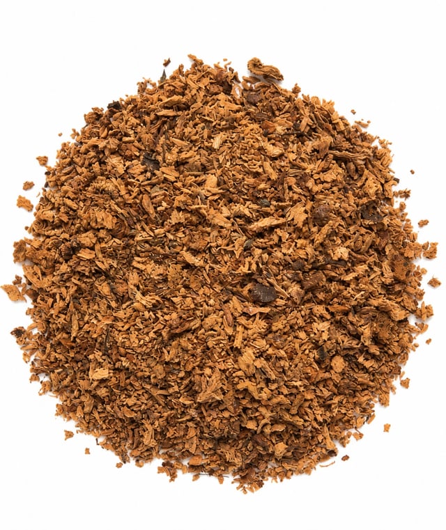Dried Kalawalla root and rhizome on a clean white background